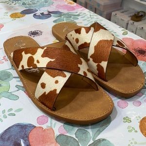 Brand new Very G  cow print sandals